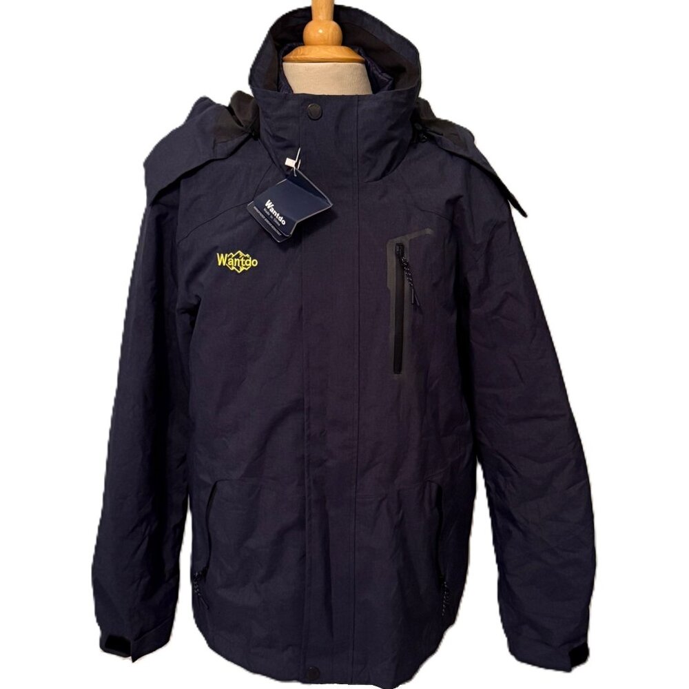 Wantdo Mens Waterproof Jacket Coat Jacket Ski Hooded Small Down Filled Teflon